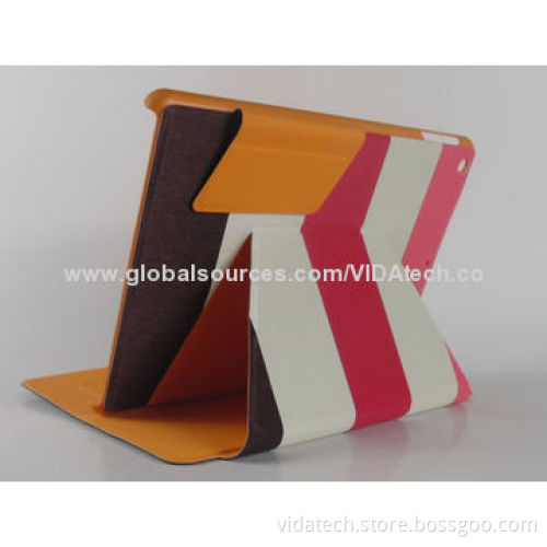 Strip Colors Leather Case with Credit Card Slots and Holder, for iPad Air/iPad 5, Manufacturer